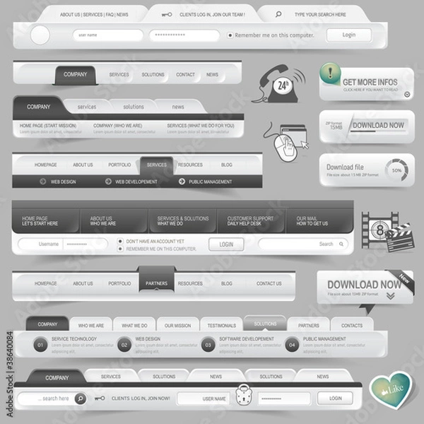 Fototapeta Web site design template navigation elements