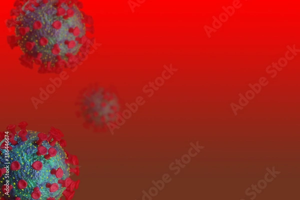 Fototapeta Corona virus emergency. Corona virus strikes back in 2020, 2021. Emergency concept for slides. Copy space.