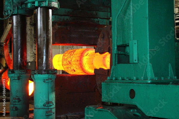 Obraz iron objects located on the territory of a plant for the production of iron steel and cast iron at a metal foundry or metal rolling plant