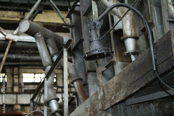 Obraz iron objects located on the territory of a plant for the production of iron steel and cast iron at a metal foundry or metal rolling plant