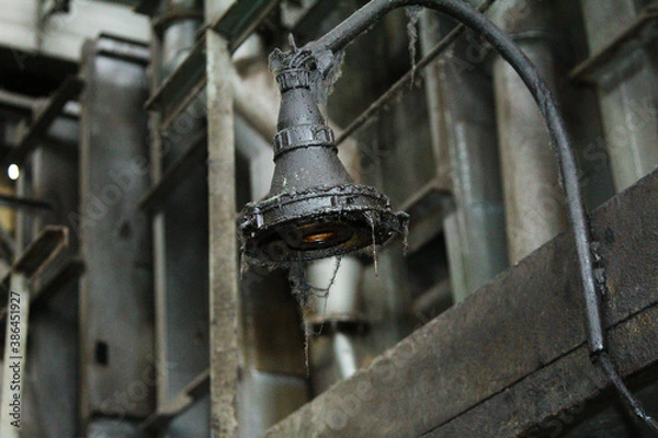 Obraz iron objects located on the territory of a plant for the production of iron steel and cast iron at a metal foundry or metal rolling plant