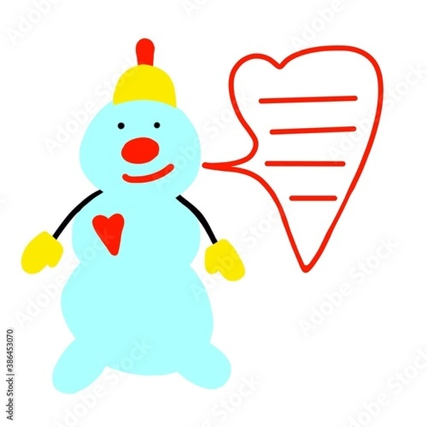 Fototapeta snowman with sign