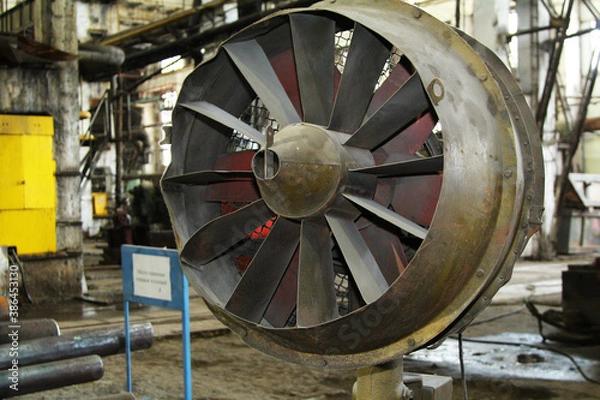 Obraz iron objects located on the territory of a plant for the production of iron steel and cast iron at a metal foundry or metal rolling plant