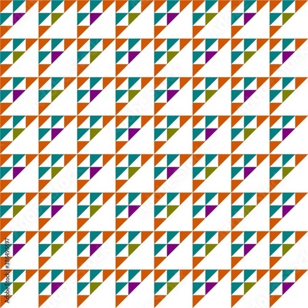 Fototapeta Barn quilt pattern, Quilting blocks, Patchwork design, Abstract geometric tile Vector illustration
