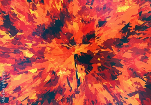 Obraz flying fragments from the explosion