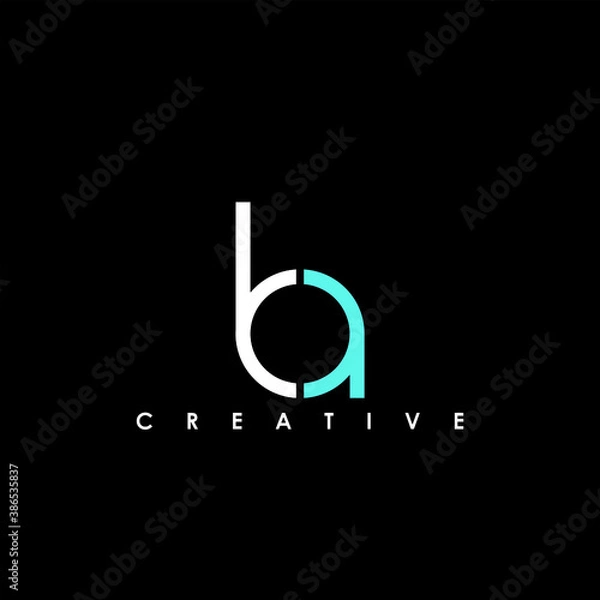 Fototapeta BA Letter Initial Logo Design Template Vector Illustration
