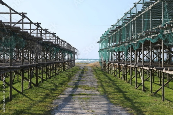 Obraz 道北の漁師町の風景