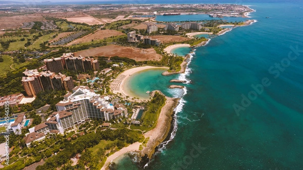 Obraz Aerial Ko Olina Resort, West Oahu coastline, Hawaii