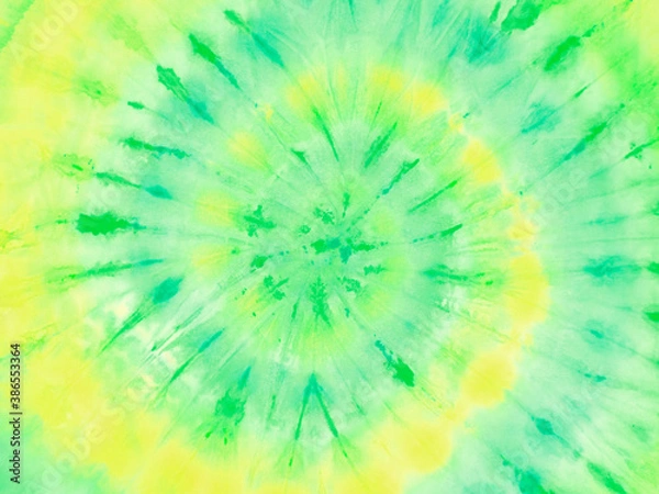Obraz Spiral tie dye pattern print background wallpaper in lime green yellow.