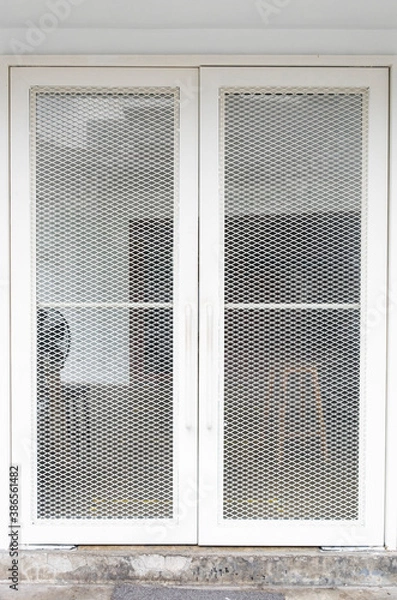 Fototapeta White modern Friendly Mesh Gate.