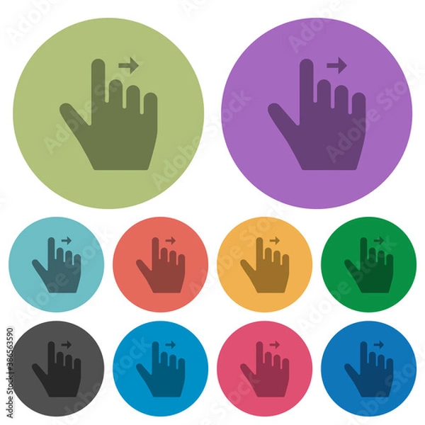 Fototapeta Right handed move right gesture color darker flat icons