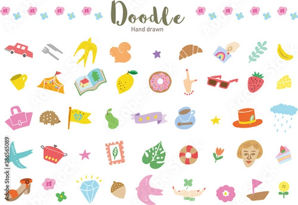 Fototapeta らくがきイラスト_セット