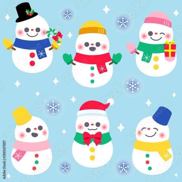 Obraz 可愛い雪だるまセット