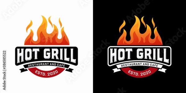 Obraz Hot Grill Logo Design Vector Template