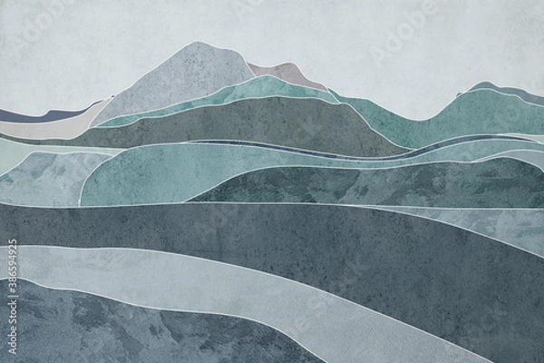 Obraz Hills with texture. Blue background
