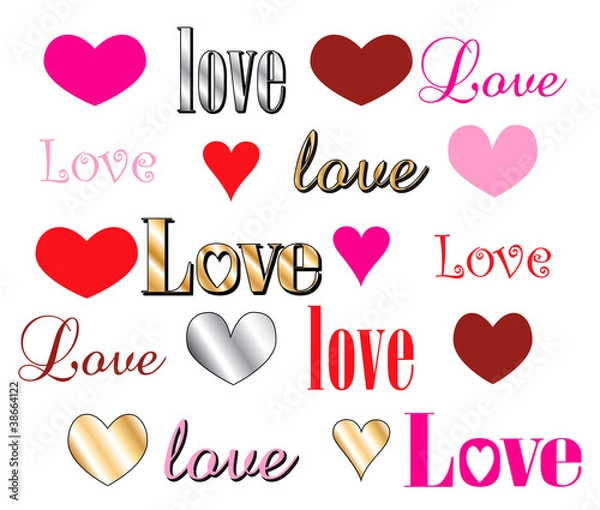 Obraz Love Heart Fonts