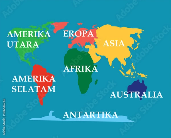 Obraz world map vector

vector map and named the continent