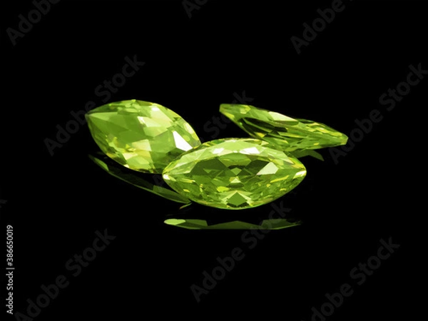 Obraz Lively Green Peridot Gems Marquise Facet