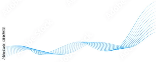 Obraz 流線型の繊細なブルーのライン_水_風_換気