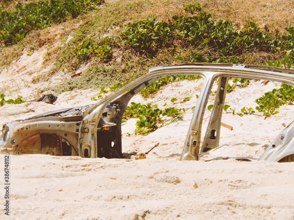 Obraz half car in the beach