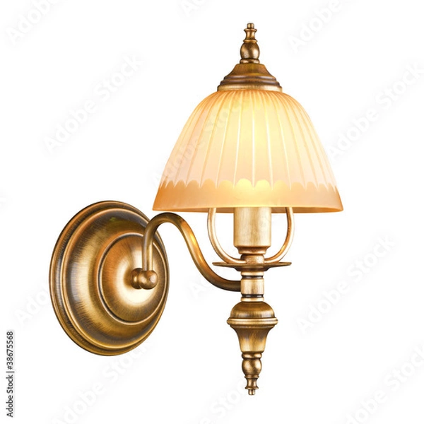 Obraz vintage wall lamp isolated on white