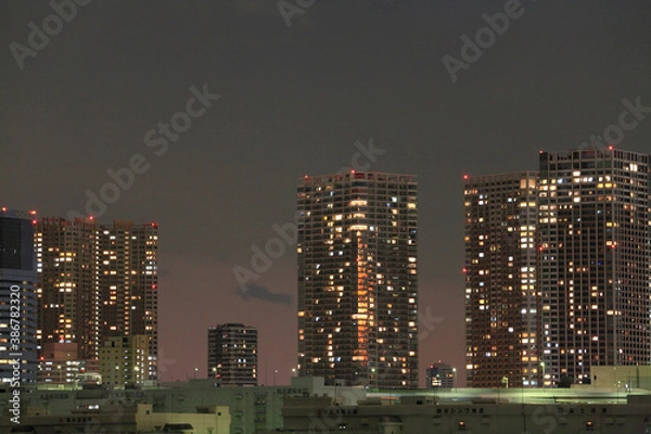 Fototapeta 都心ビル群夜景