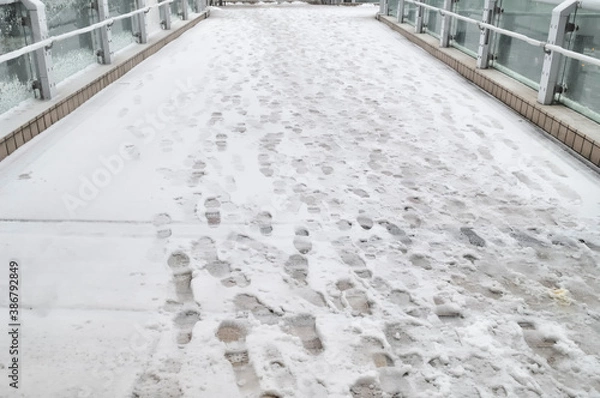 Fototapeta 雪の上の足跡