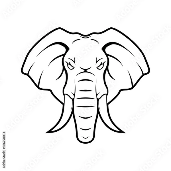 Fototapeta white elephant logo design