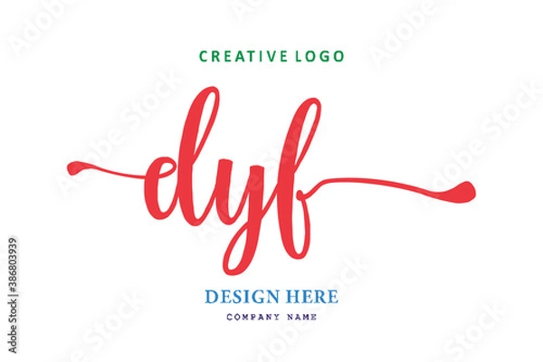 Fototapeta logo composition of the letter DYF is simple, easy to understand and authoritative