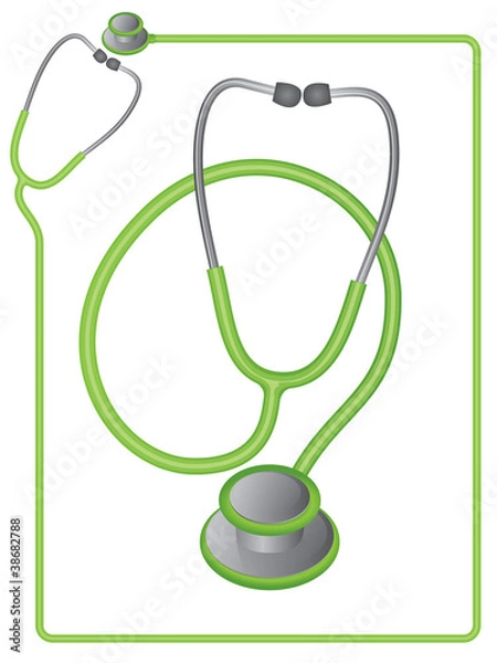Fototapeta Stethoscope icon and border