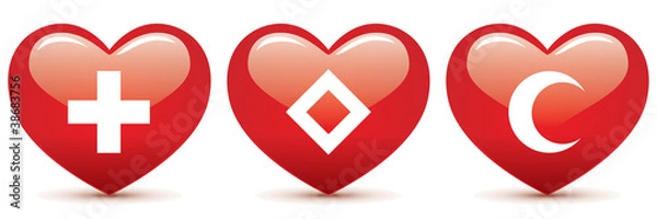 Obraz Emotikony w kształcie serca