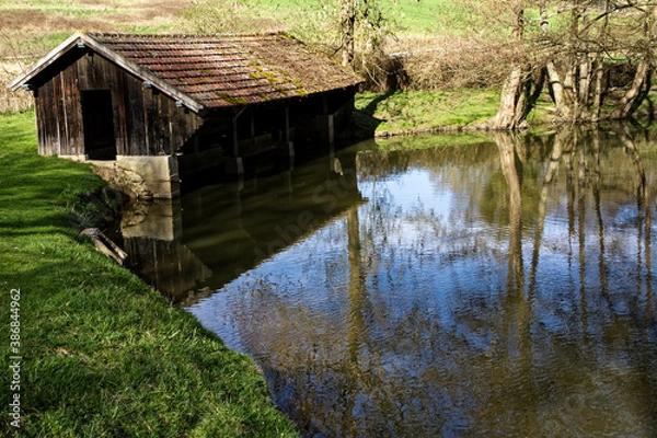 Fototapeta house on the river