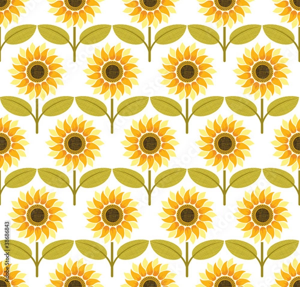 Fototapeta Sunflower background pattern vector