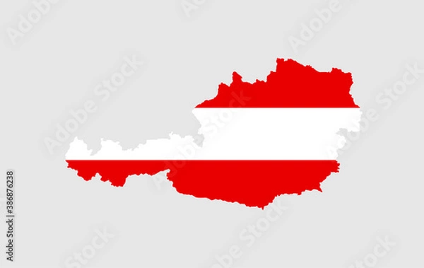 Fototapeta Austria vector map with flag