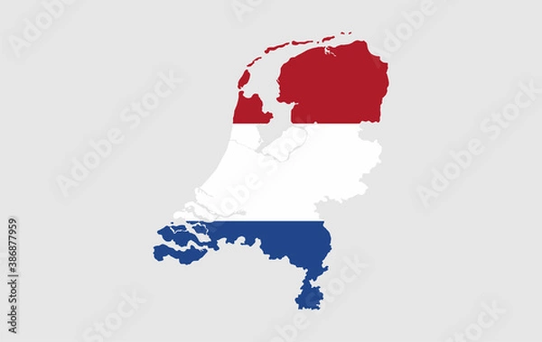 Fototapeta Netherlands vector map with flag