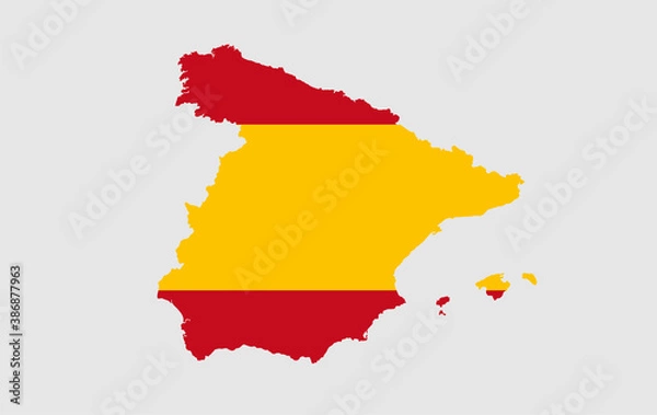Fototapeta Spain vector map with flag