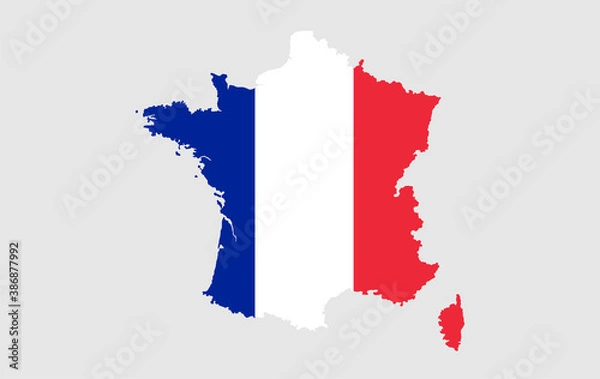 Fototapeta France vector map with flag