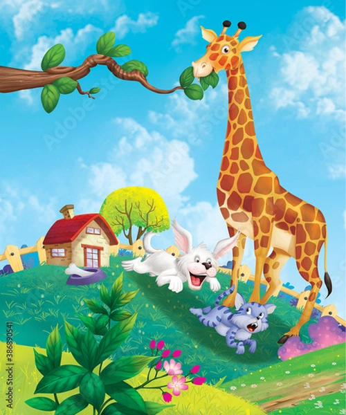 Obraz a happy giraffe