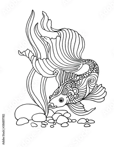 Obraz black and white fish