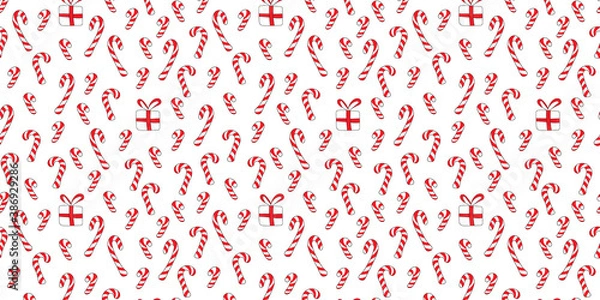 Obraz Candy cane pattern,  Christmas pattern, seamless vector wallpaper pattern, can be used as separate symbol 