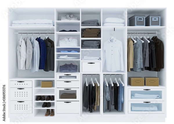 Obraz wardrobe 3d render  on white  background