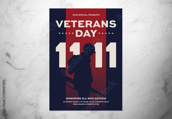 Obraz Veterans Day Flyer Layout