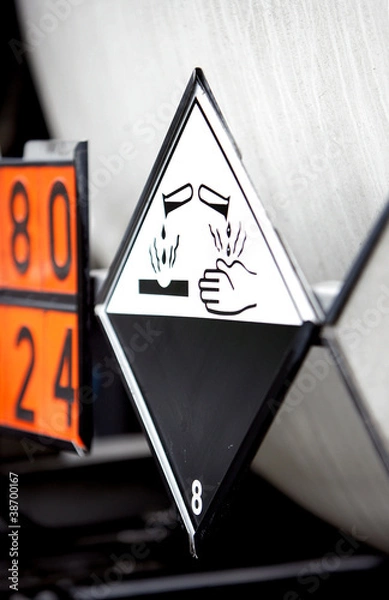Obraz Sicherheitsschild; ätzende Stoffe