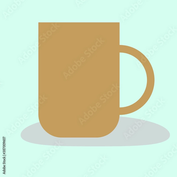 Obraz Vector image of a brown mug with a shadow under it