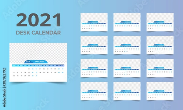 Obraz 2021 desk calendar design template