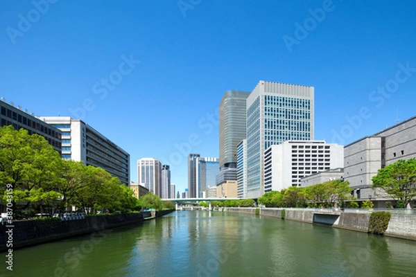 Fototapeta 大阪中之島の町並み