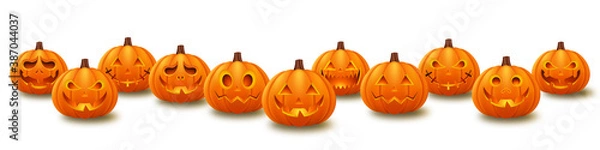 Obraz Halloween pumpkins. Vector Jack O' Lantern