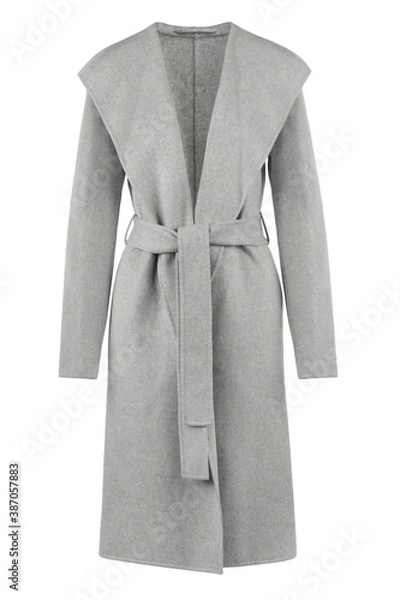 Obraz Grey Wool Women's Coat. Front view