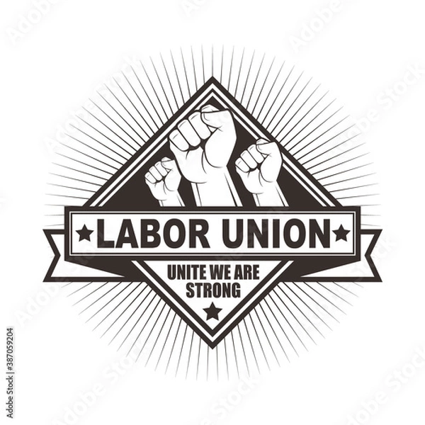 Fototapeta Vector logo, badge, symbol, icon template design with Hand Theme
