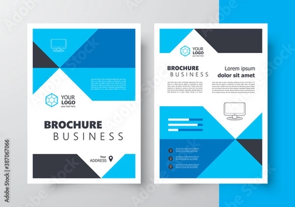 Fototapeta Flyer brochure design, business flyer size A4 template, creative leaflet, trend cover geometric